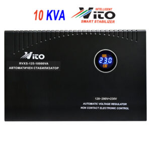 10 KVA НИСКОВОЛТАЖНИ МОНОФАЗНИ  Стабилизатори на ток и напрежение в  диапазон  120V - 290V с Електронно управление, цветен LED дисплей - за стенен или подов монтаж