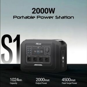 2000W Соларен Генератор за ток без гориво VITO S1 Power Station със 1024Wh Бързозарядна LiFeP04 батерия