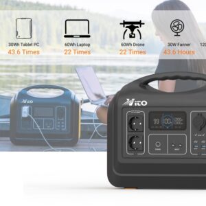 1800W Соларен Генератор за ток без гориво VITO UPP 1800 EU Power Station със 1488Wh LiFeP04 батерия