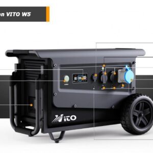 5000W Водоустойчив Соларен Генератор за ток без гориво VITO W5 Power Station със силов контакт 32 Ампера и 5040Wh Бързозарядна LiFeP04 батерия