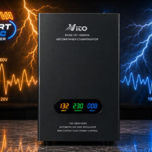 15 KVA ( 12KW ) МОНОФАЗНИ  НИСКОВОЛТАЖНИ Симисторни SMART TRIAC електронни Стабилизатори на ток и напрежение в диапазон 120V-290V, без механични части, с високоскоростна електронна стабилизация, цветен LED дисплей